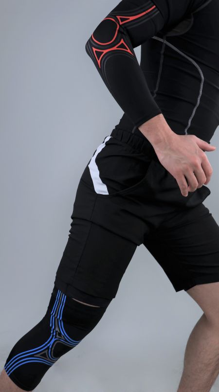 Soutien à la compression sportive - Manchon de bras de compression de sport en spandex élastique et mollet de compression de sport